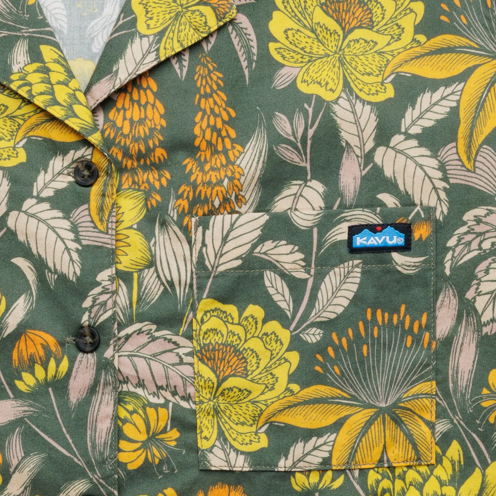 KAVU Cedar Springs Short Sleeve Shirt (Floral Forest) - Image 3