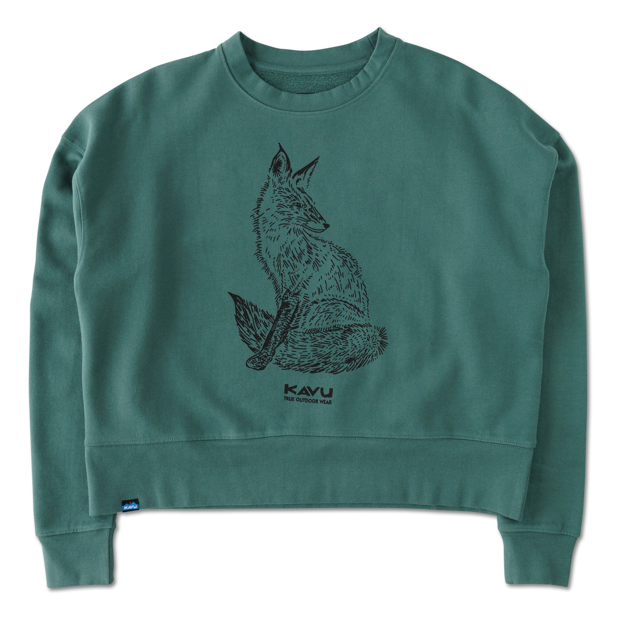 KAVU Crew Crop Sweatshirt (Forest Fox)