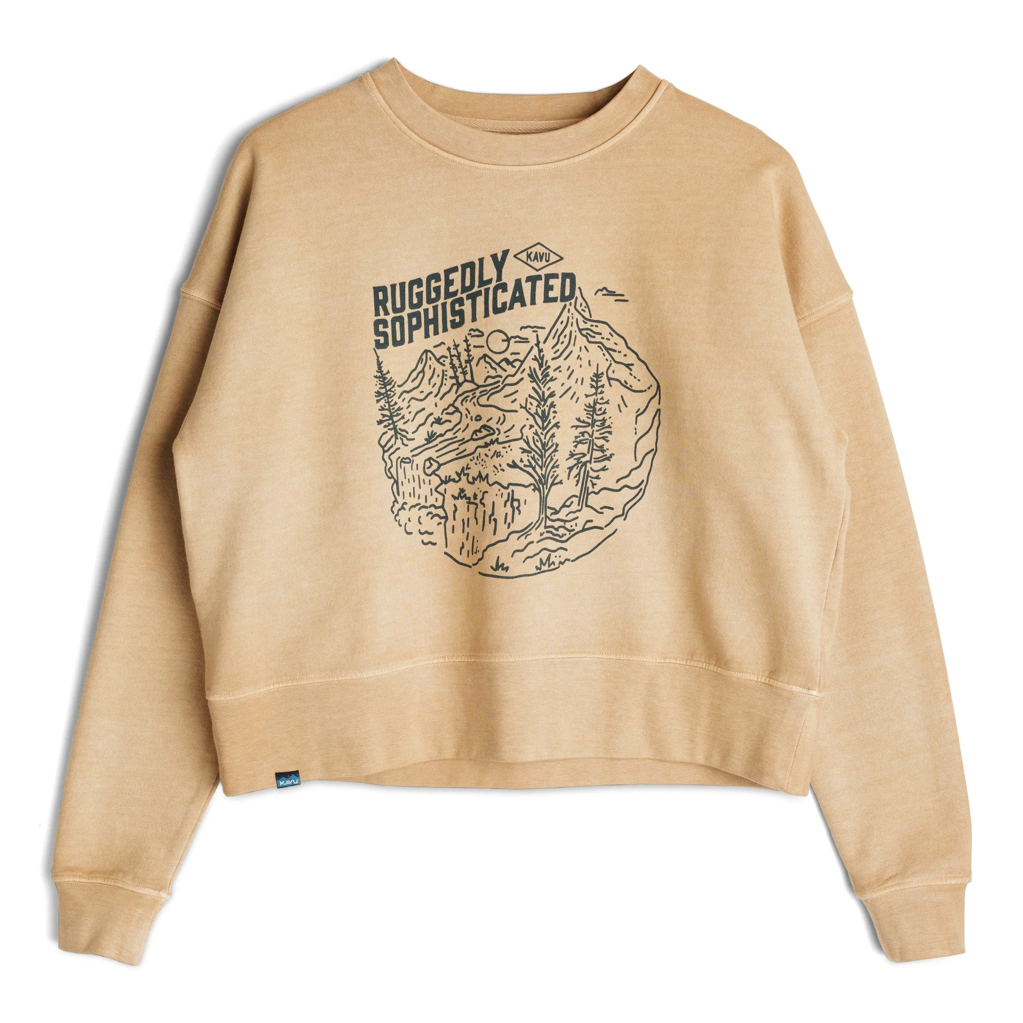 KAVU Crew Crop Sweatshirt (Teak)