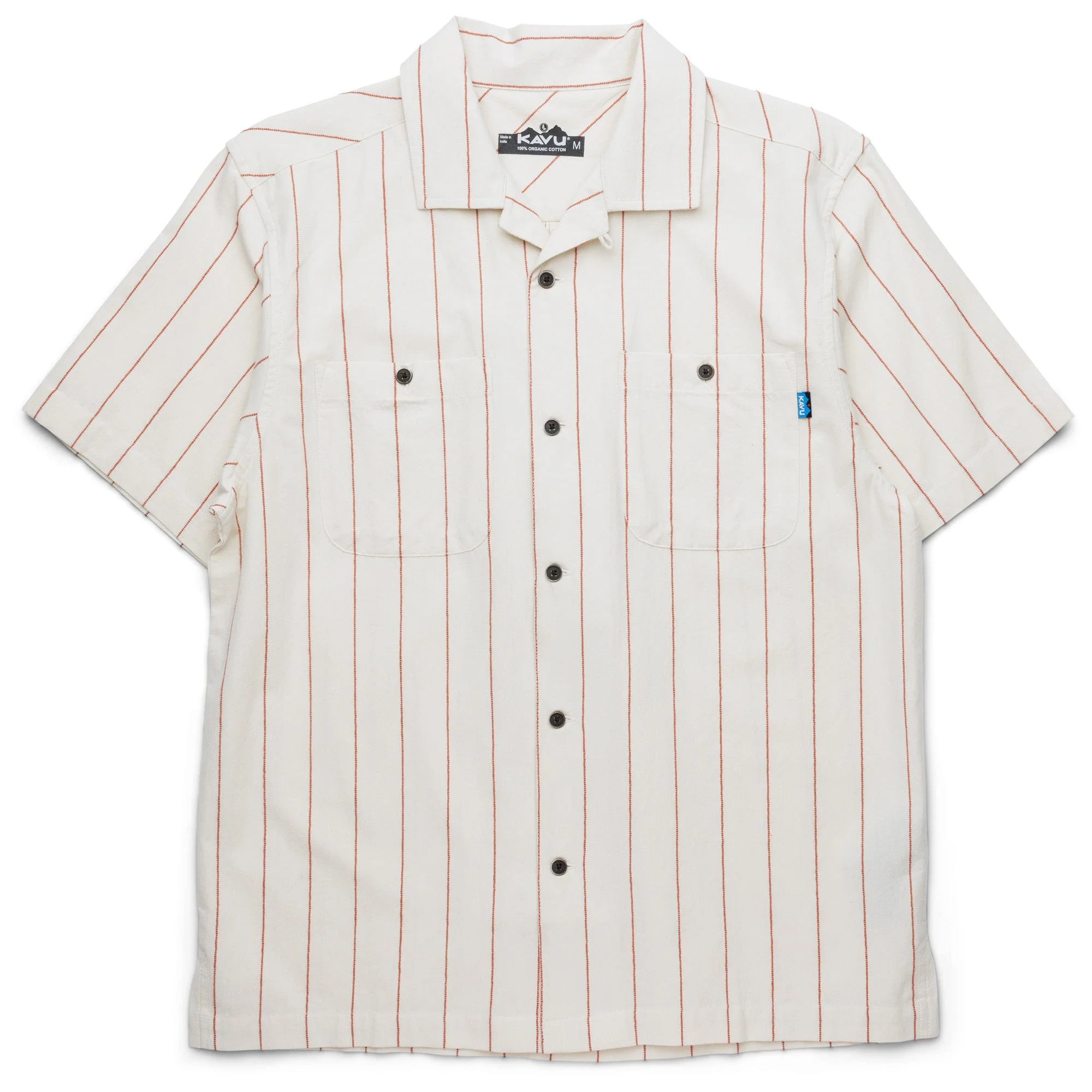 KAVU Island Bound Short Sleeve Shirt (Sand Stripe)