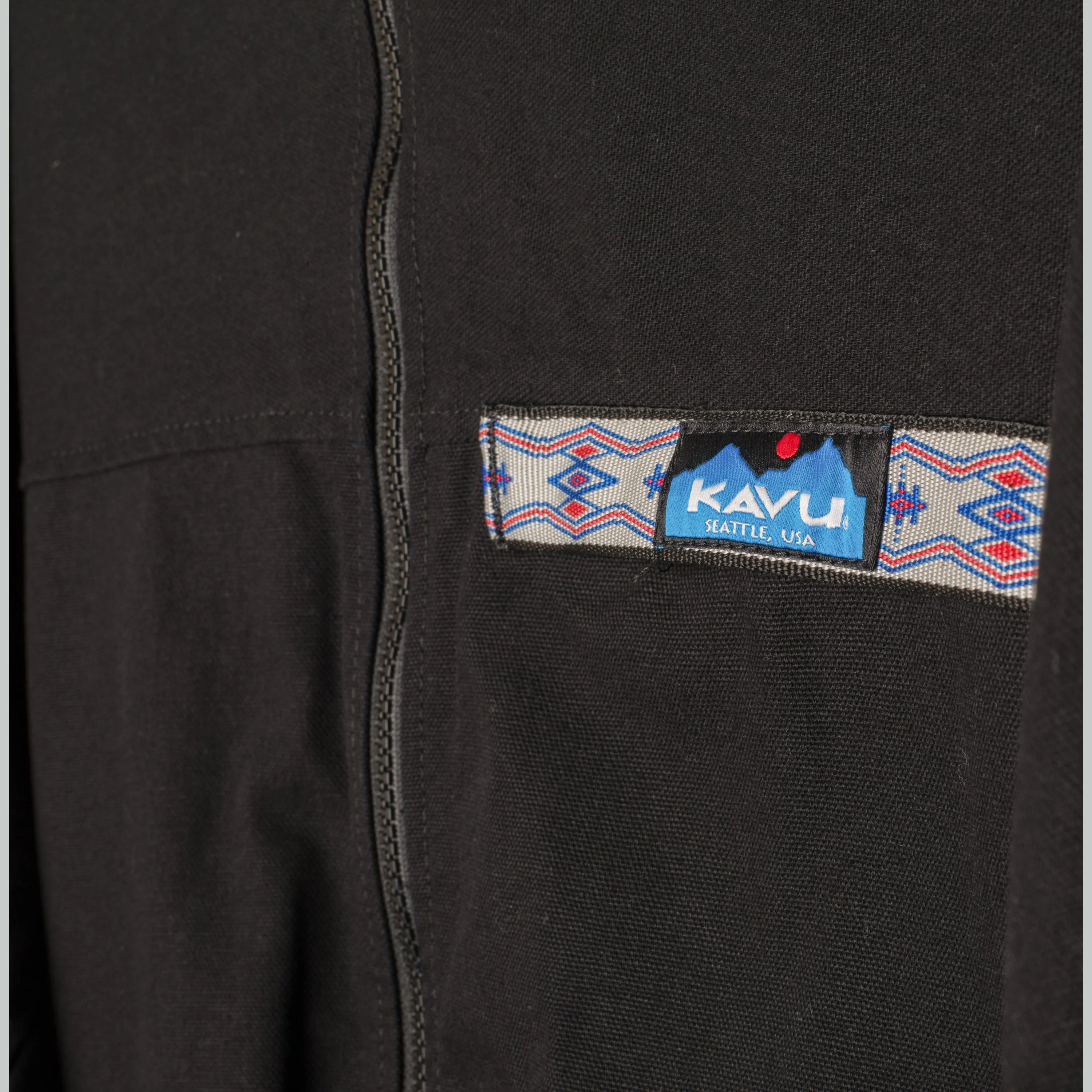 KAVU Long Sleeve Full Zip Throwshirt (Jet Black) - Image 3