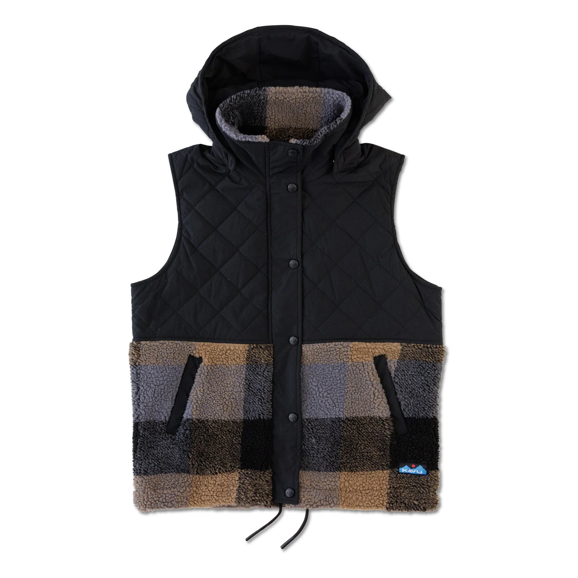 KAVU Luna Peak Hooded Vest (Nightshade Plaid)