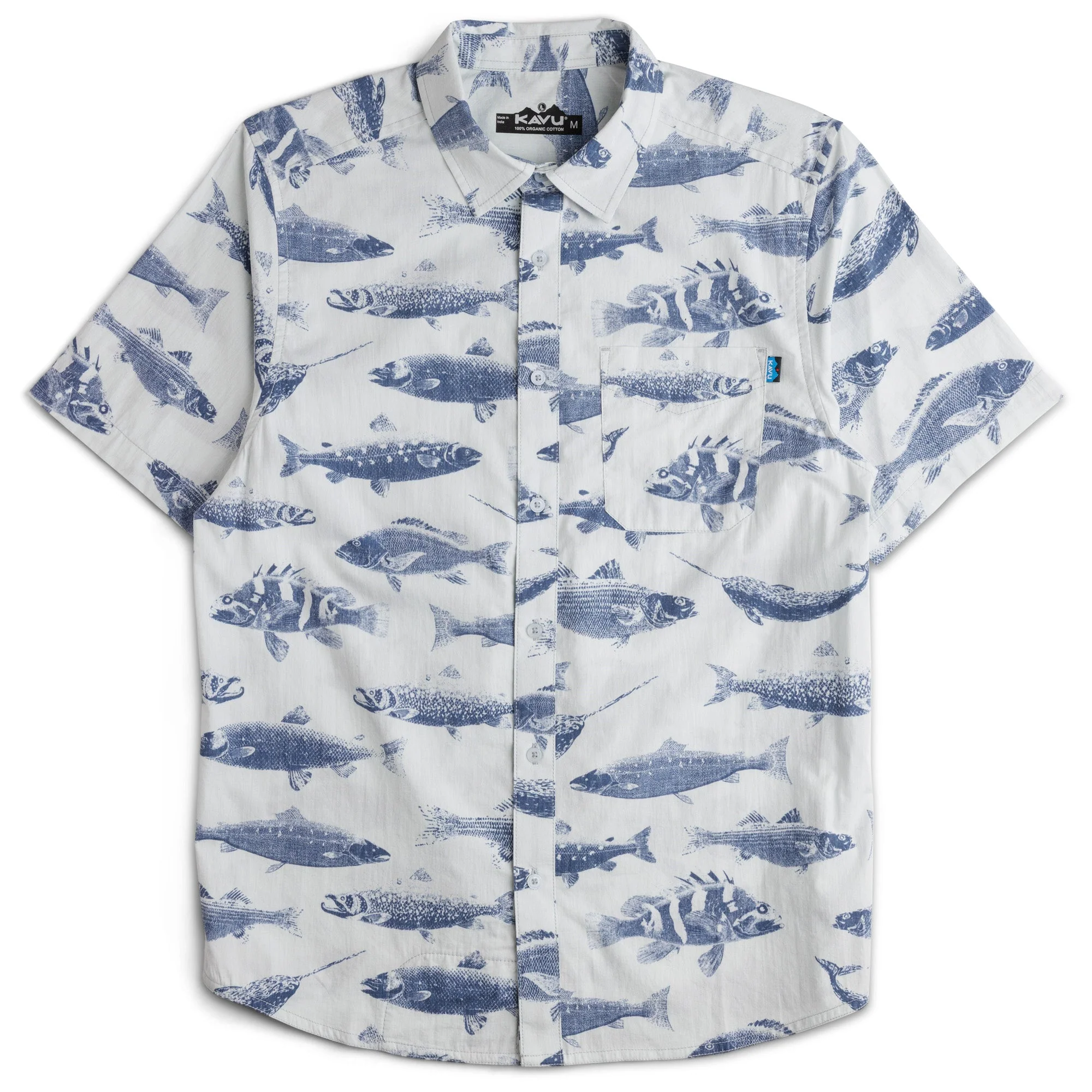 KAVU Topspot Short Sleeve Shirt (Big Blue Fish)